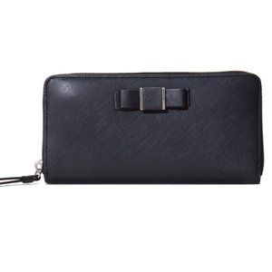 Coach Darcy Bow Accordion Zip Wallet in Black